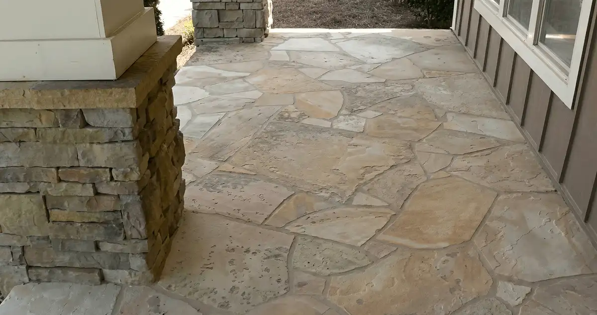 House entrance with professionally installed stone flooring in Henderson NV